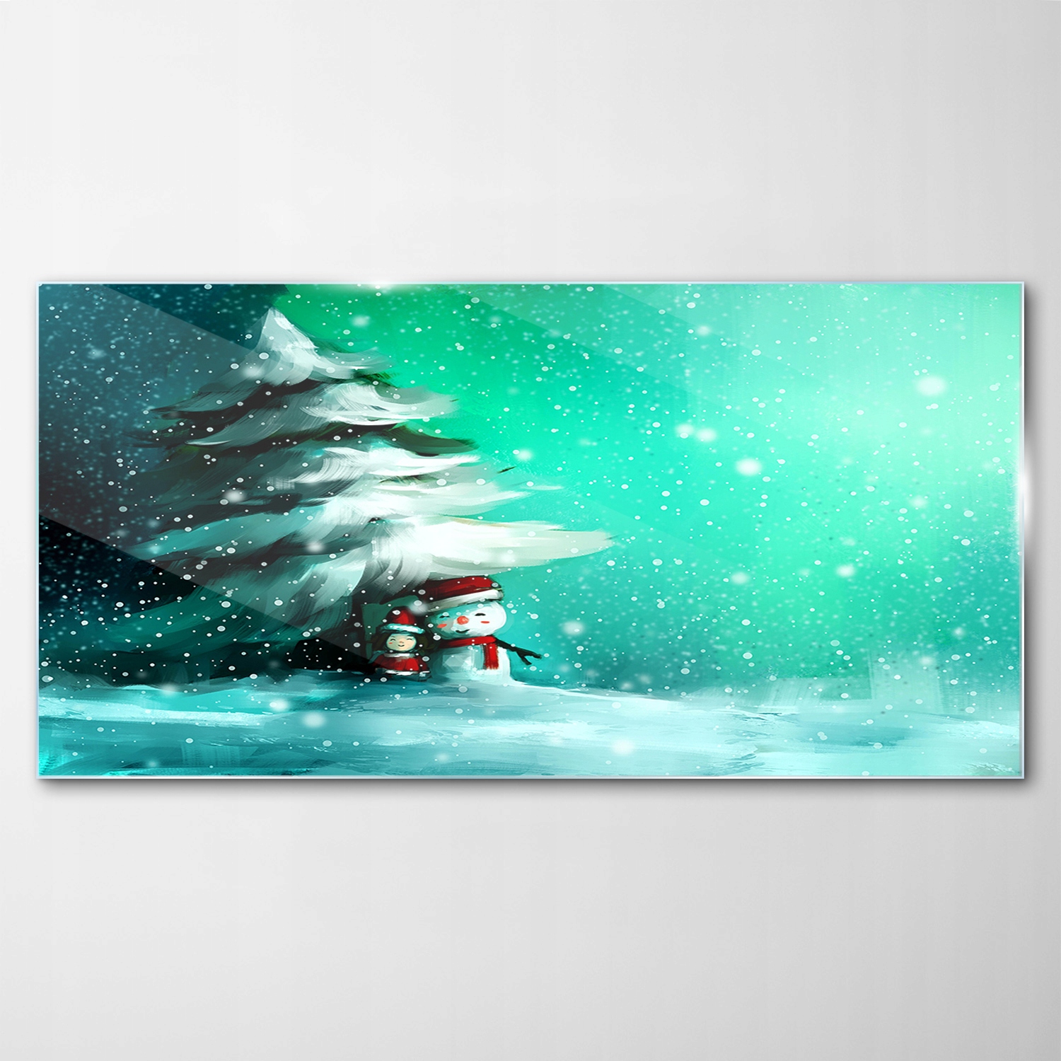 Tvrdený sklenený obraz Snehuliak Zima Sneh 100x50