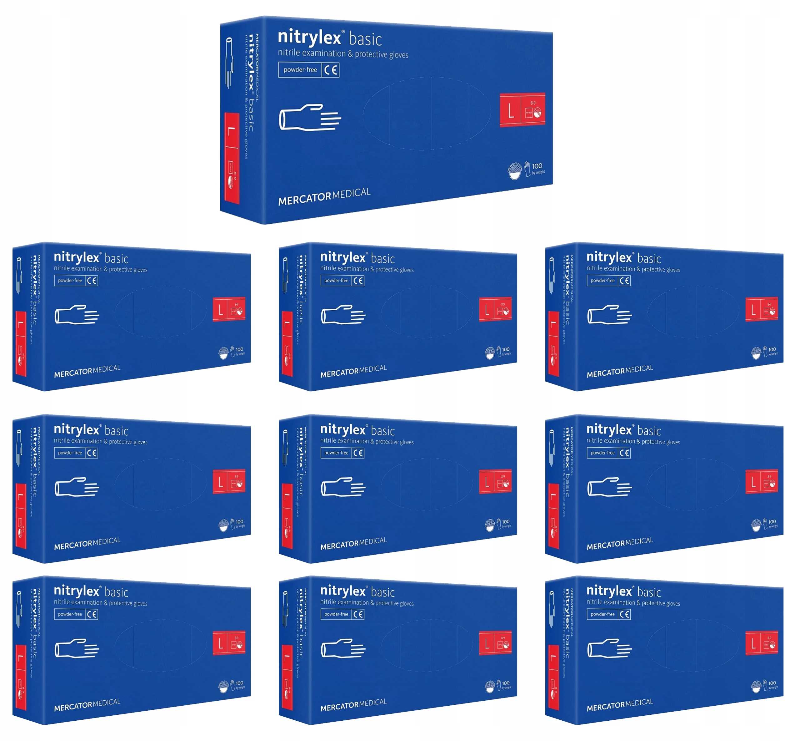 Nitrilové rukavice 100 ks Nitrylex Basic Dark Blue 9-L 10 ks