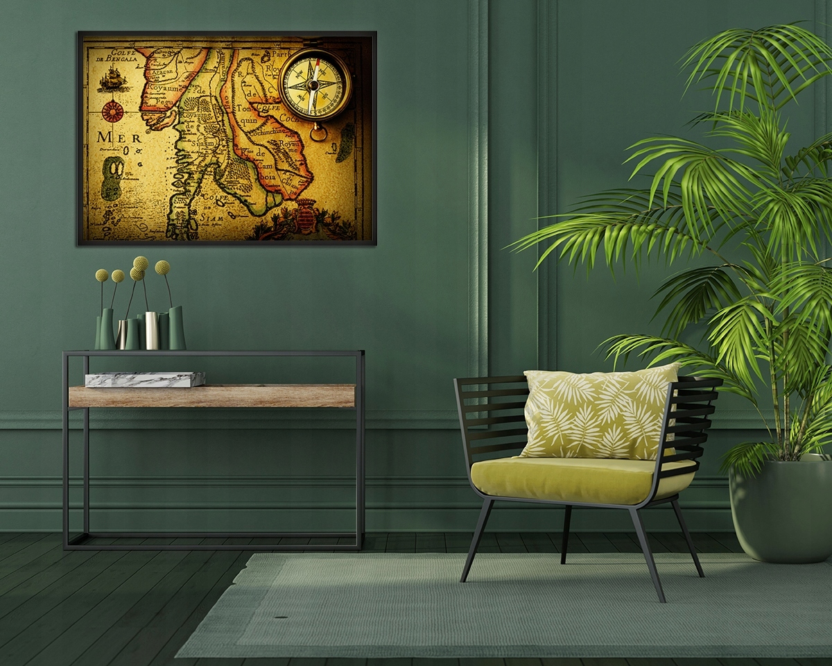 OBRAZ PLAKAT W RAMIE 53x73 cm Mapa P745 Szerokość produktu 53 cm