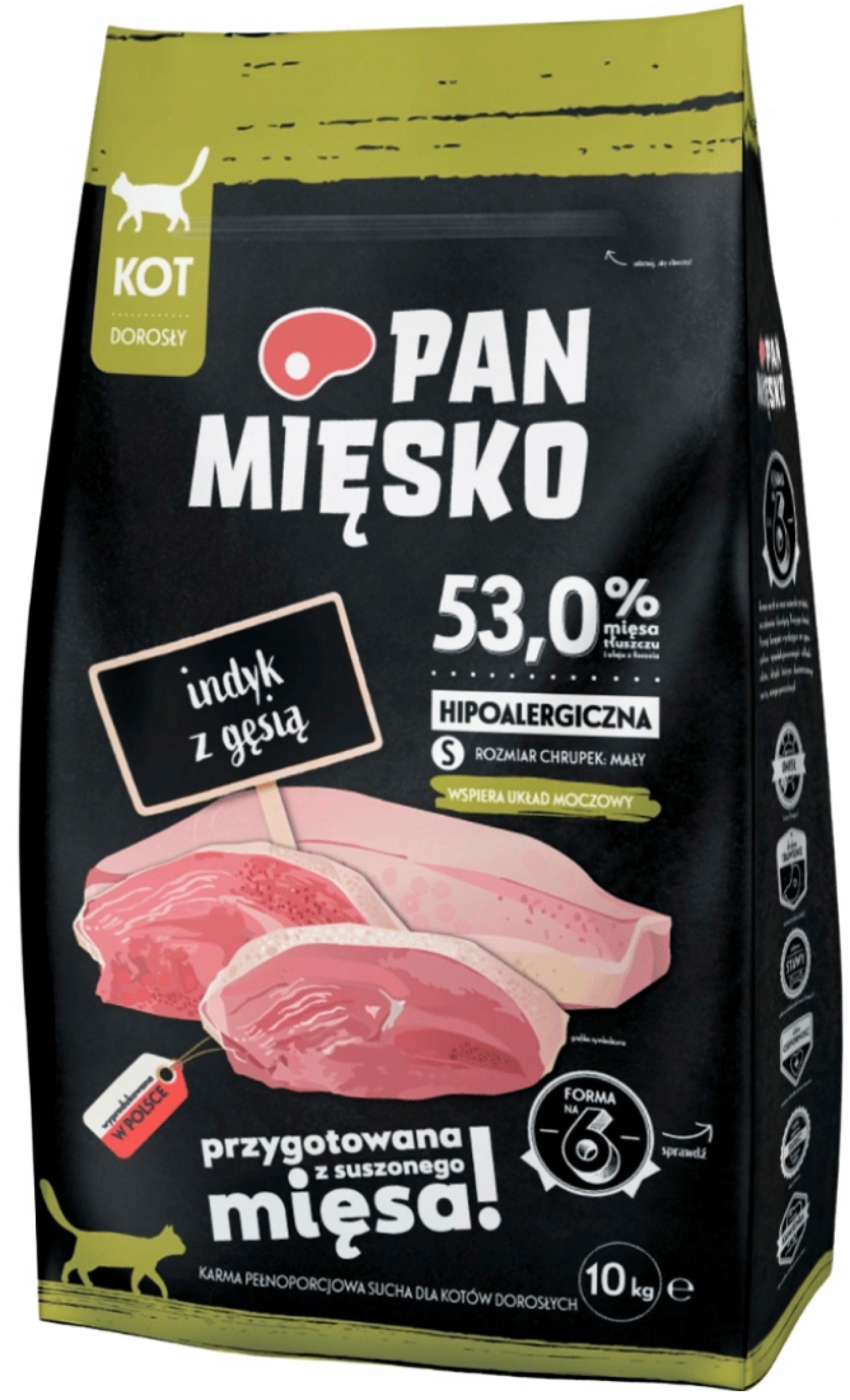 Sucha karma dla kota Pan Mięsko Indyk z Gęsią Hipoalergiczna 10 kg S