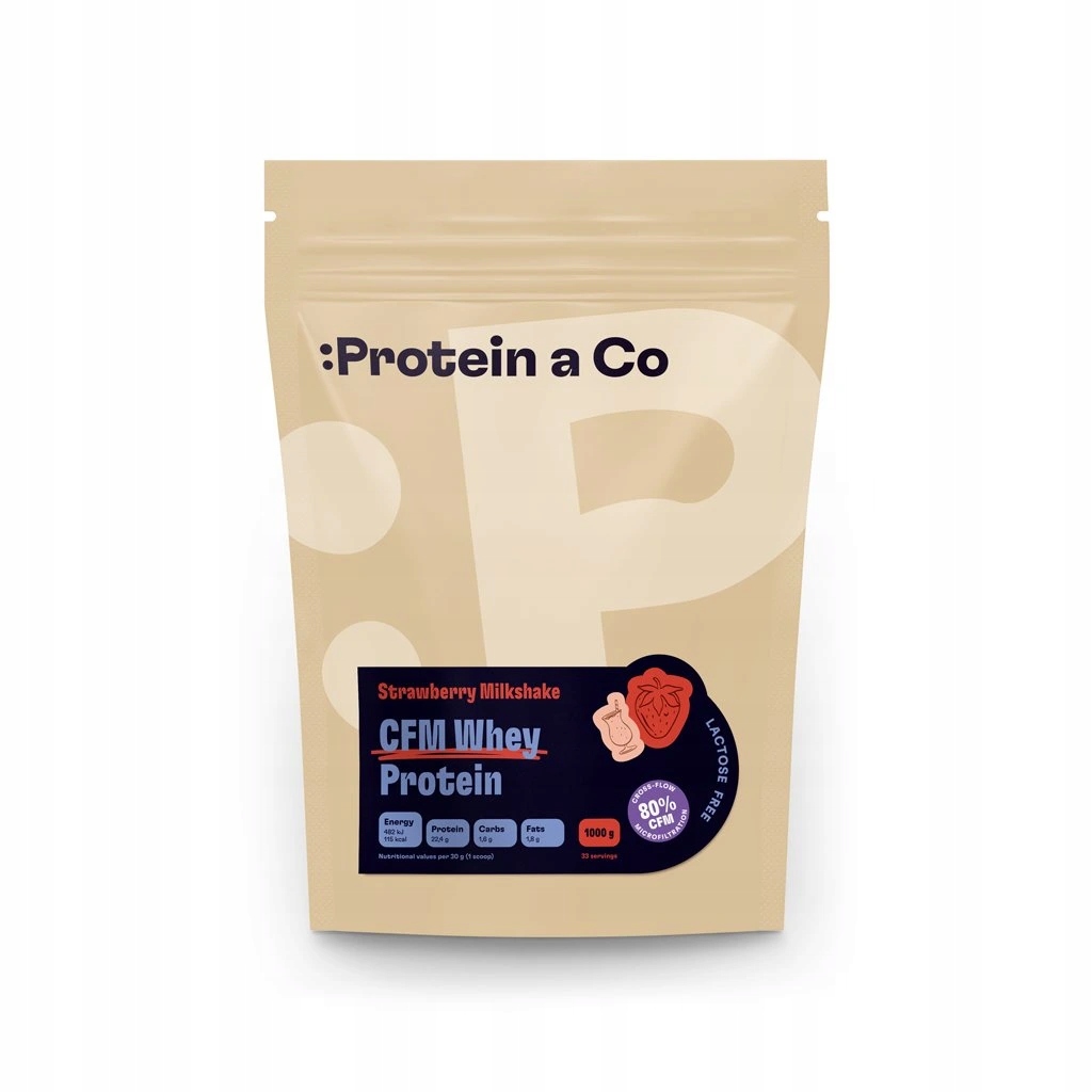 Protein a Co Bezlaktózový Cfm Whey (1000 g) -Strawberry milkshake