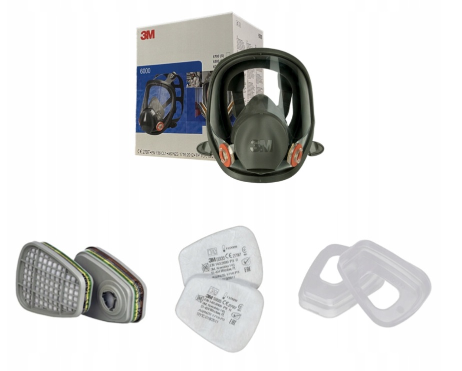 Maska przeciwpyłowa 3M 6800 pełnotwarzowa Zestaw