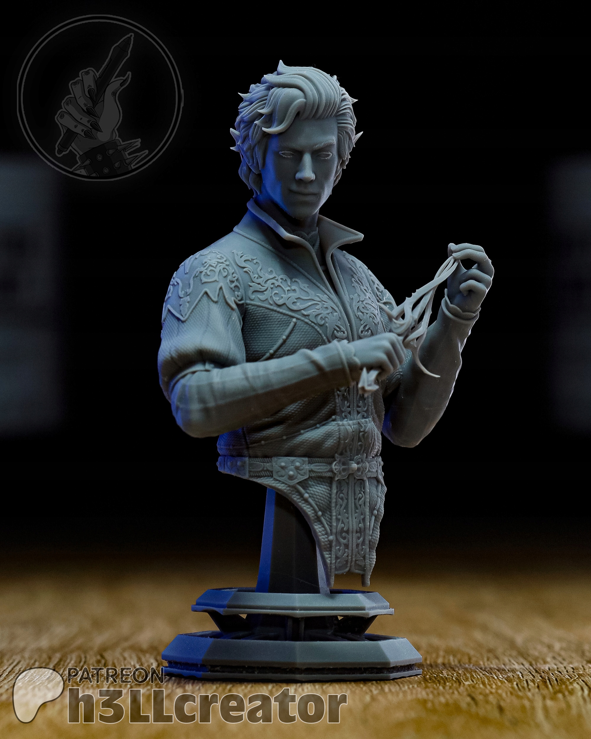 Figurka Astarion Baldur’s Gate 3 Popiersie H3ll Creator 3D tisk 14K Dárek