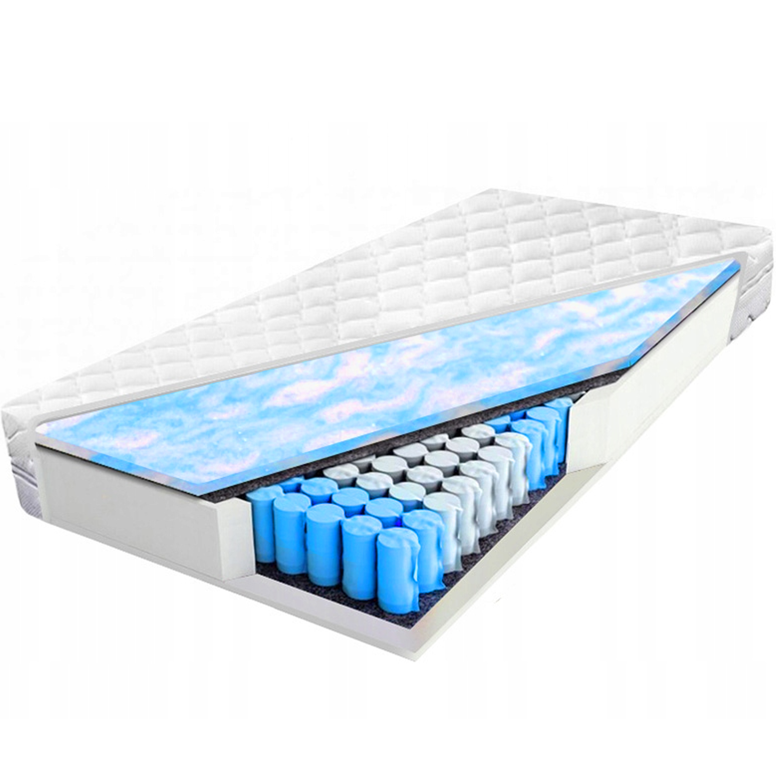 Materac kieszeniowy 100x160 delikatny miękki 21 cm sprężynowy lato/zima H2