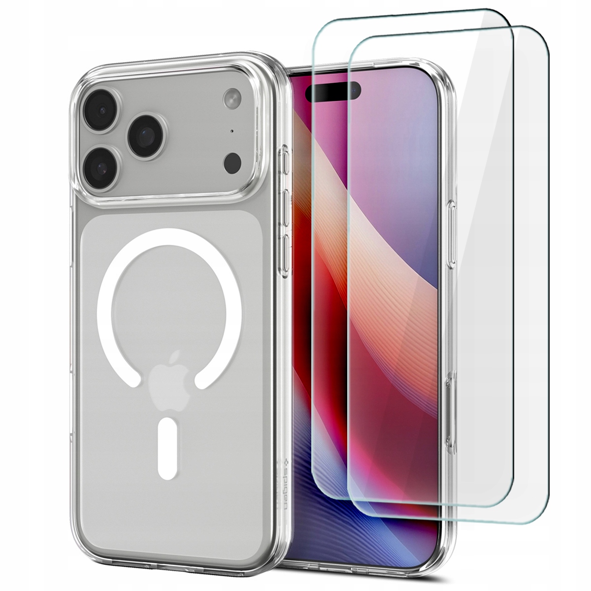 Spigen Elastyczne Etui Case Magsafe Tpu Do Iphone 17 Pro 2-PAK Szkło
