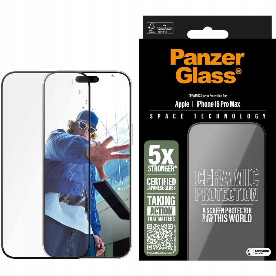 Mocne szkło hartowane do iPhone 16 Pro Max na ekran, wytrzymałe PanzerGlass