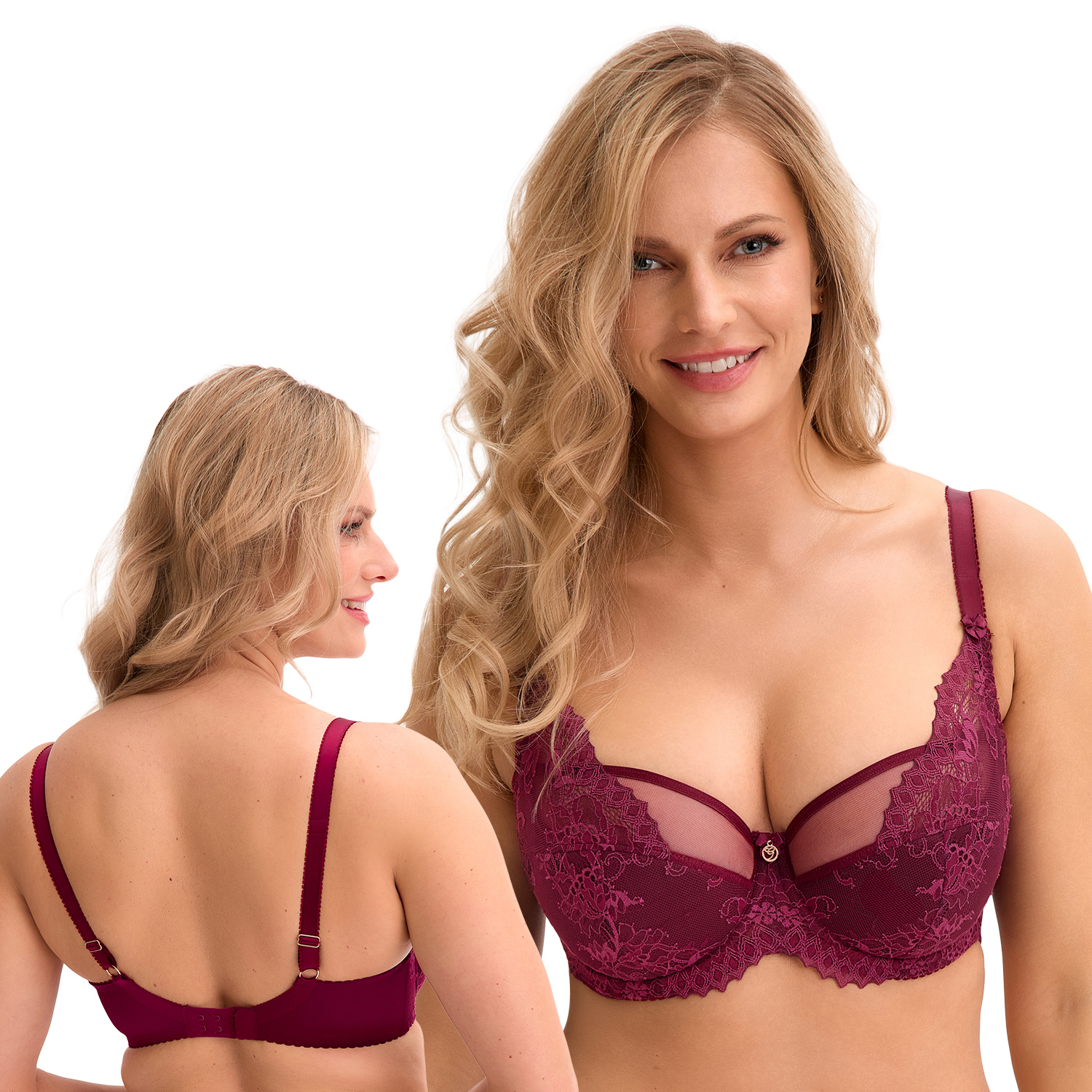 Gaia 1313 Jovana bordová 90C Polovyztužená podprsenka