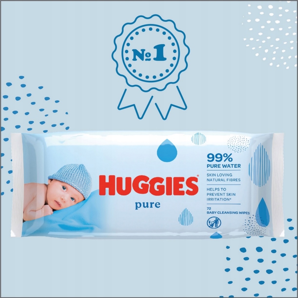 HUGGIES PURE 99% nawilżane chusteczki dla dzieci 1 x 56 szt. PROMOCJA Linia PURE