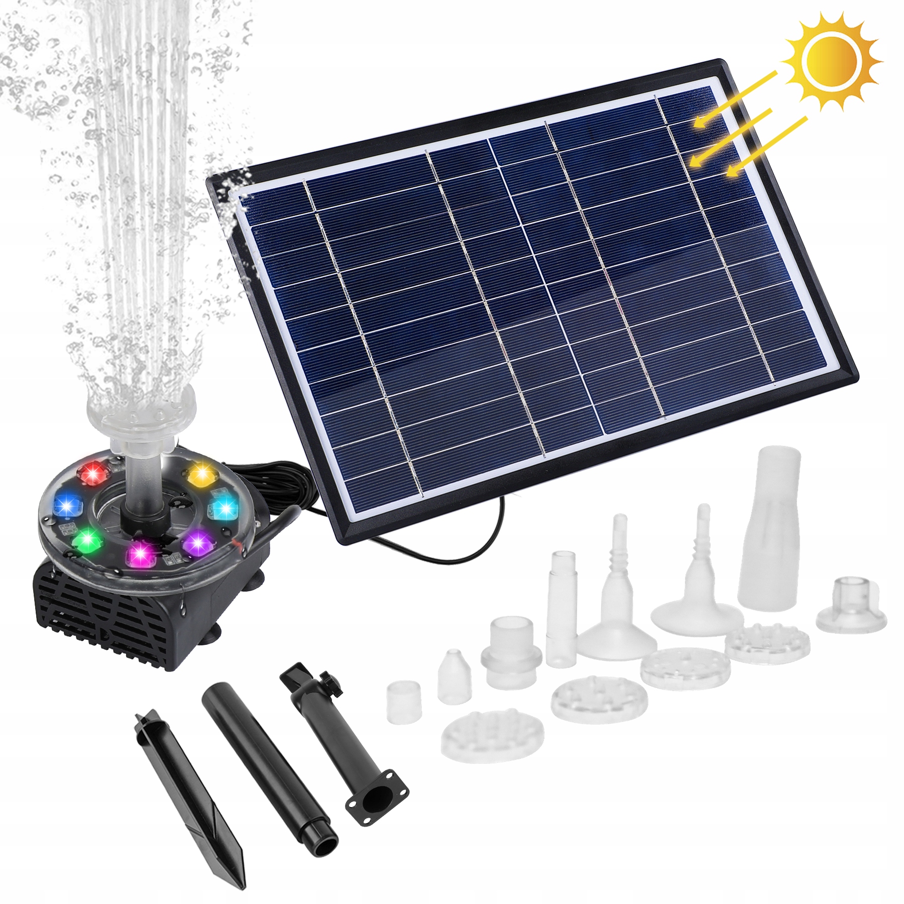 

Solarna Fontanna Pompa Ogrodu 7W Z 8 Kolor Led