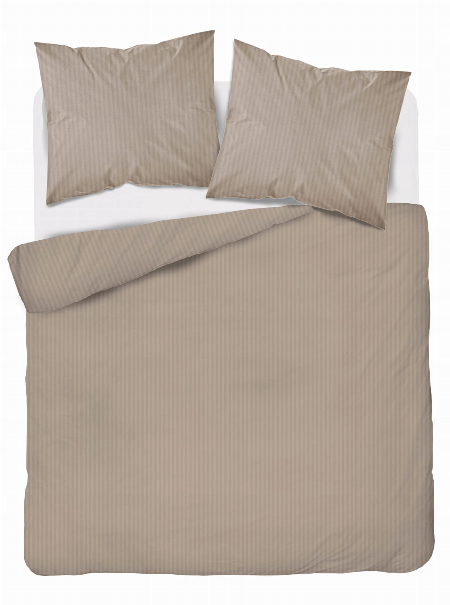Pościel satyna bawełna satynowa 220x200 cm pure adamaszek paski beż Taupe