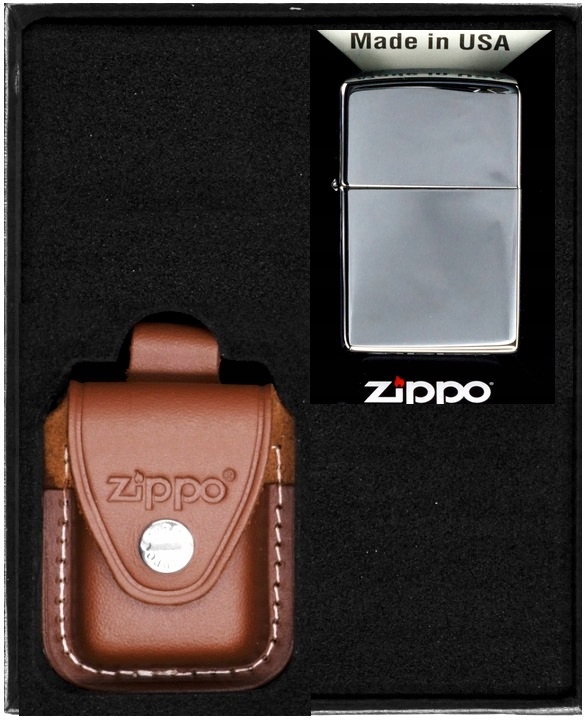 Zestaw Zippo Zapalniczka Chrome High Polished Prezentowy No2
