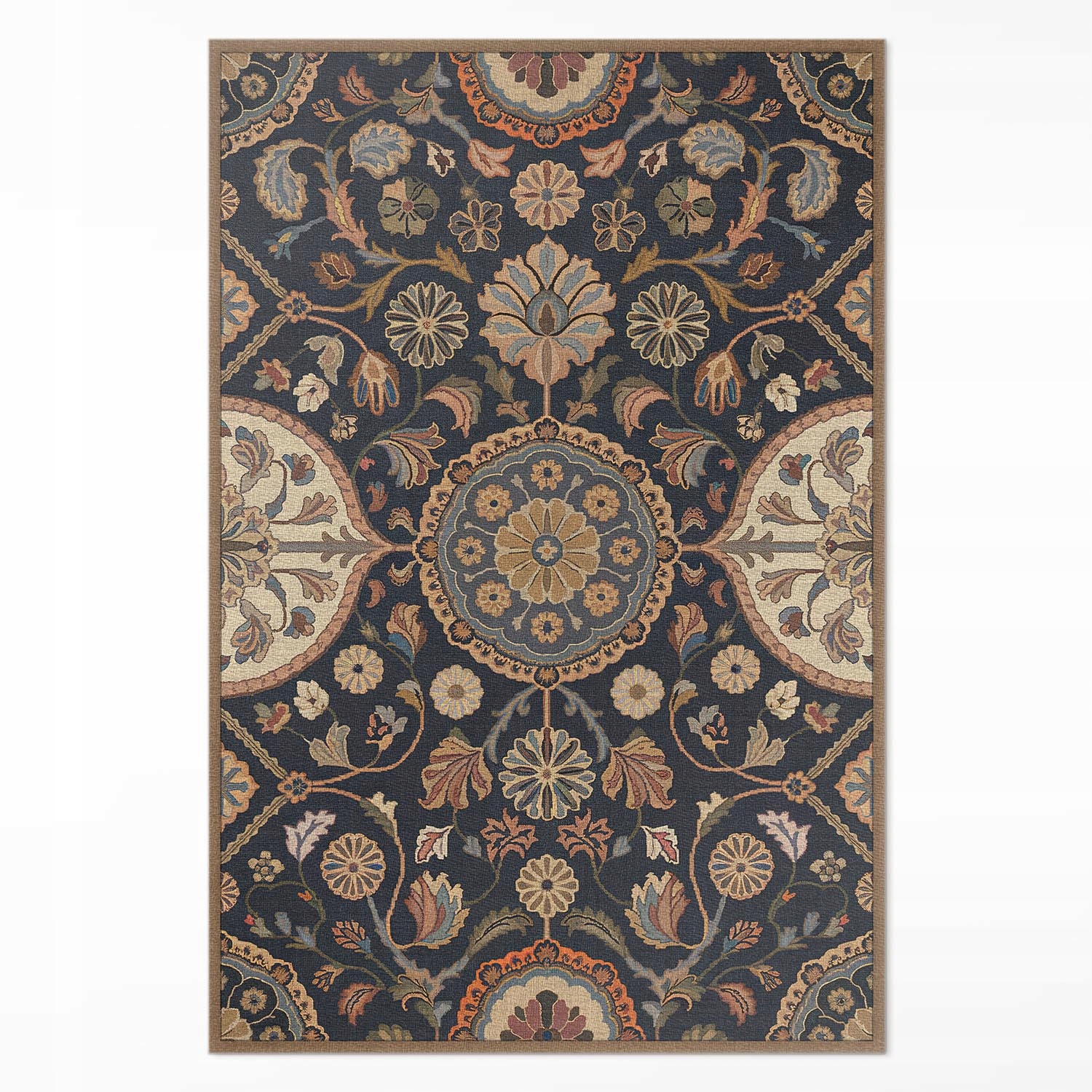 Vinylový koberec do domu, dekoratívny rastlinný ornament, vintage vzor, 100 x 150 cm