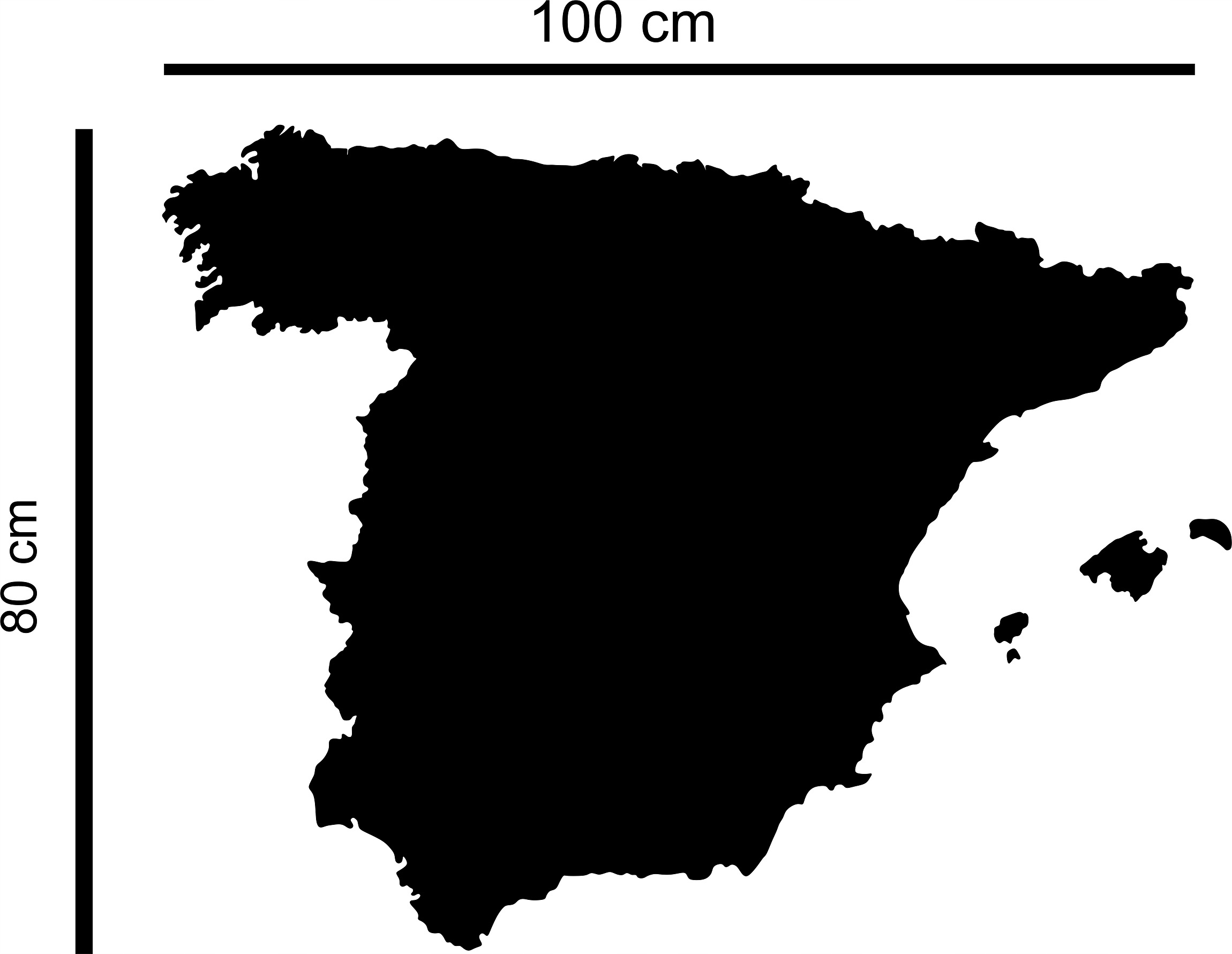 Metalová mapa magnety Španělsko Magnety Z Cestování velká 100 cm