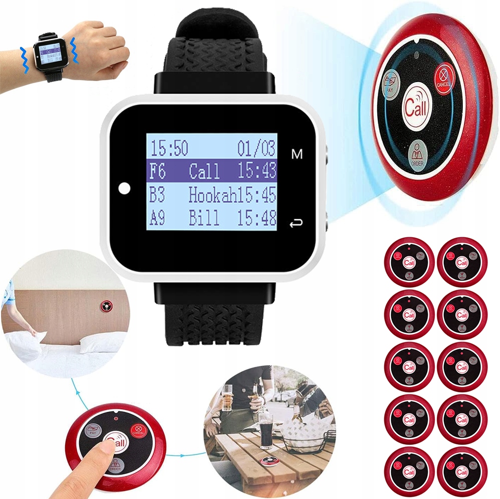 Bezprzewodowy System Przywołania Pager,dla Restauracji,szpitala,domu Opieki