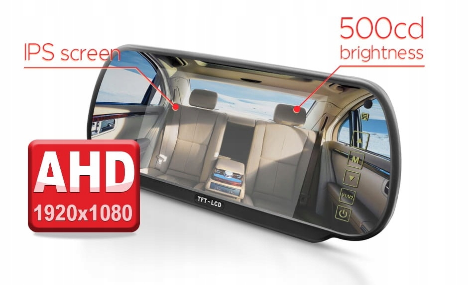 Monitor samochodowy pelne lustro AHD LCD 7 FULLHD Model GR 452