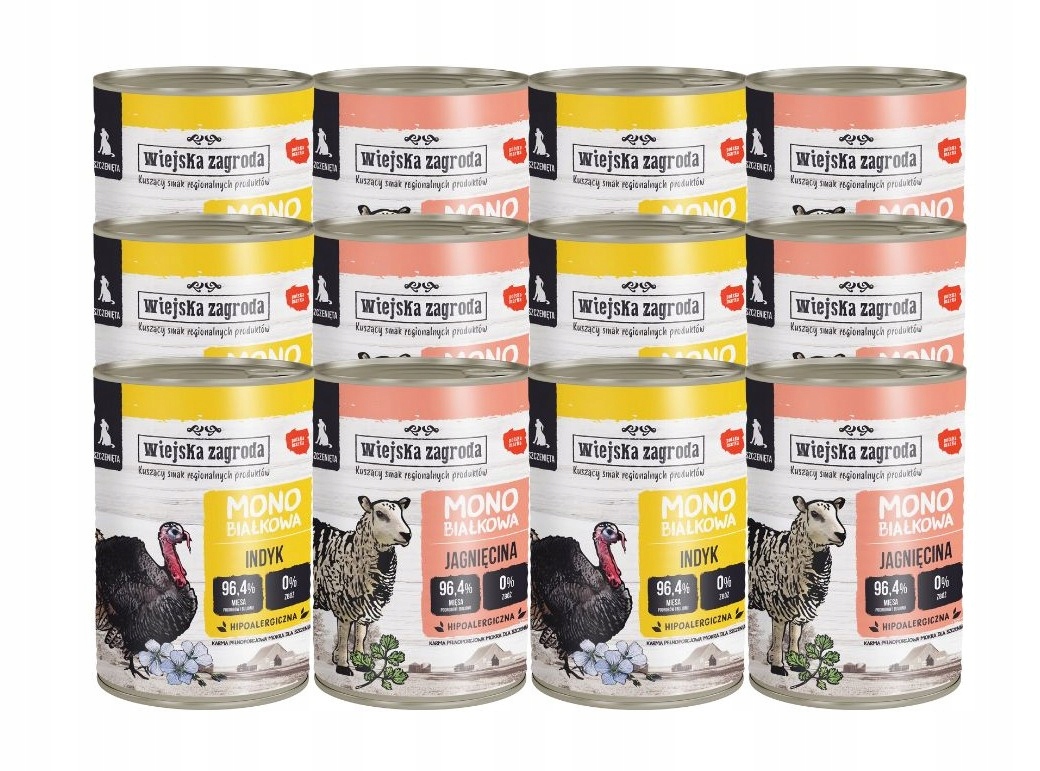 Levně Krmivo pro psy Wiejska Zagroda Monoproteinové MIX 12x400g Štěně