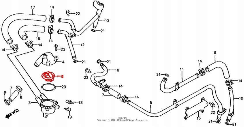 Uszczelka obudowy termostatu Honda 91307-MB0-003 Stan opakowania oryginalne