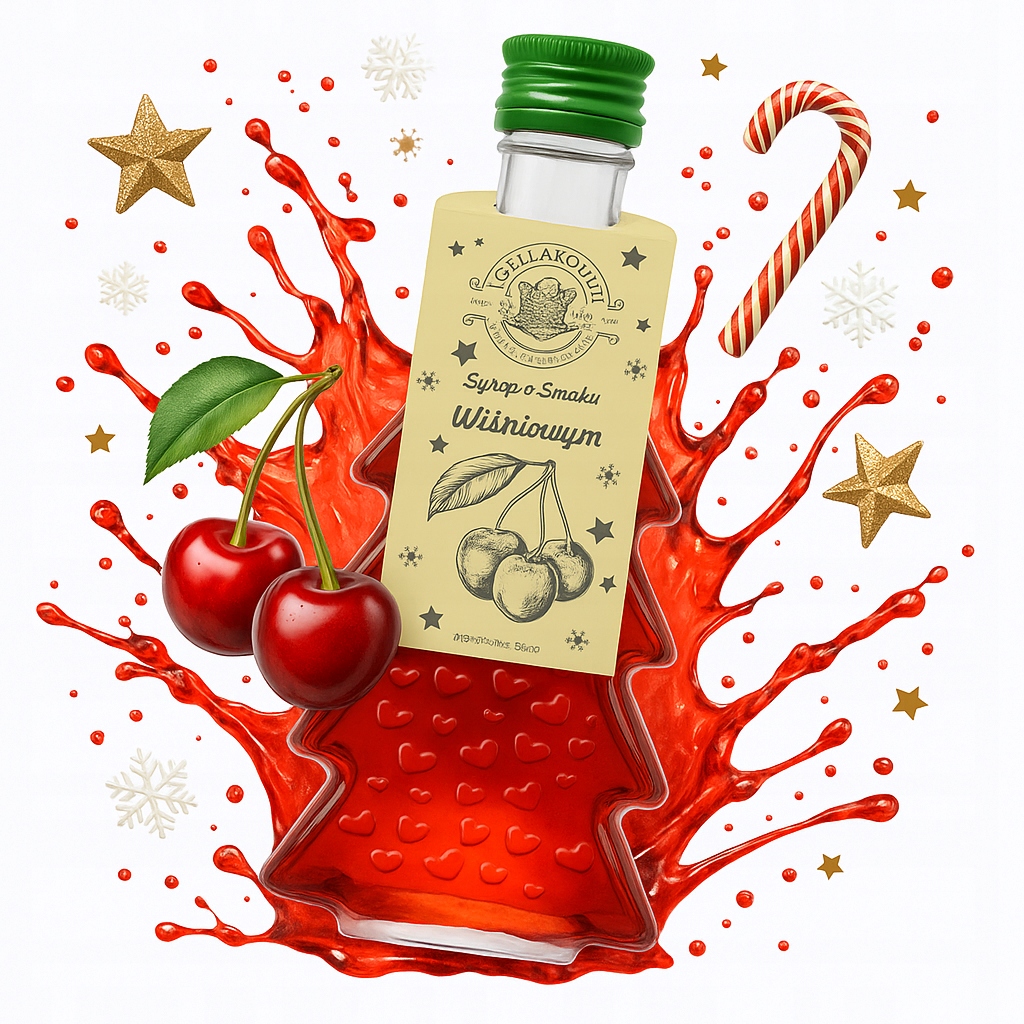 Syrop Wisnia 250 ML W Butelce Choinka Do Napojow Domowych I Deserow x10