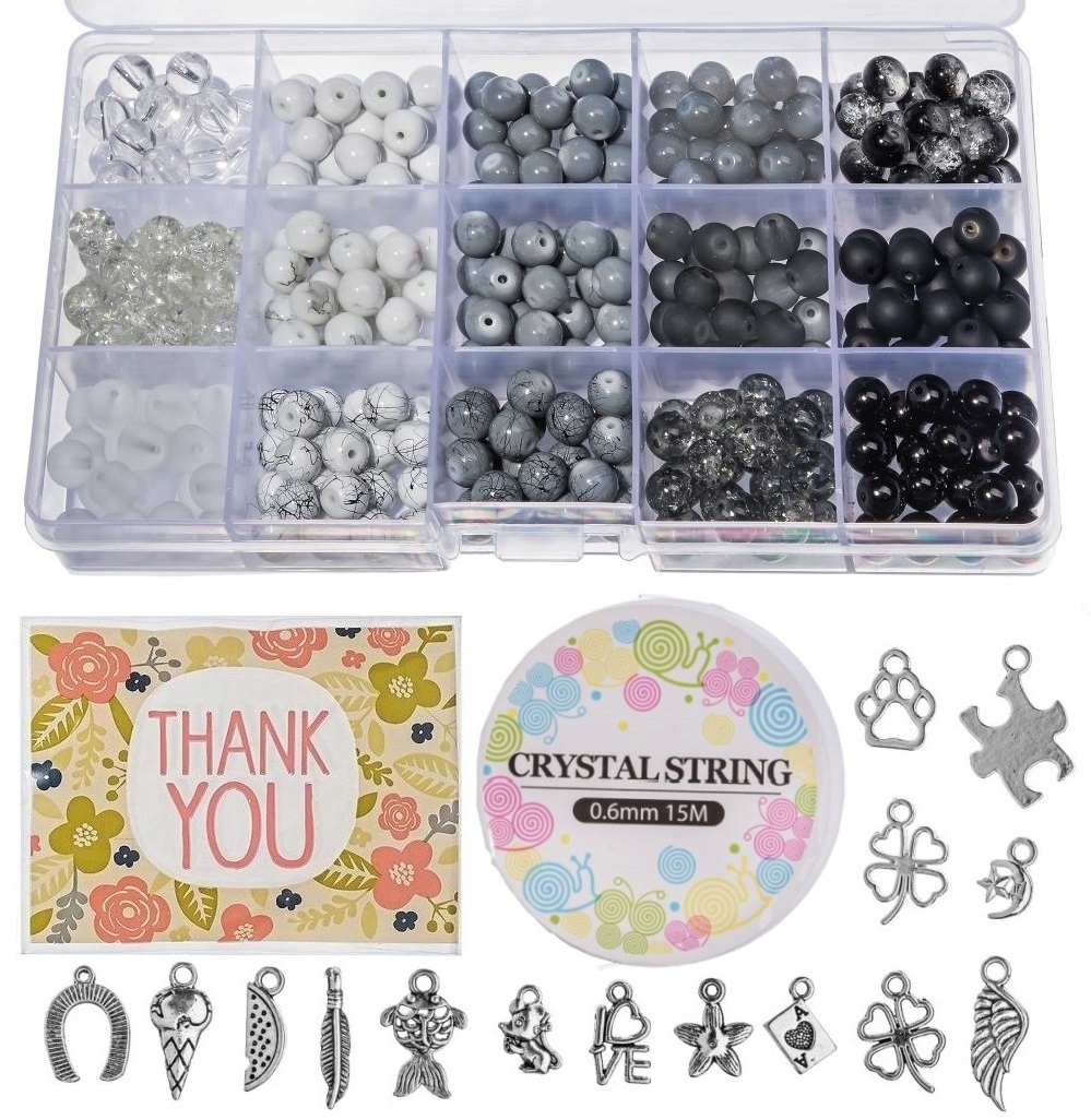 

Zestaw Do Bransoletek Koraliki Szklane 5 Kolorów