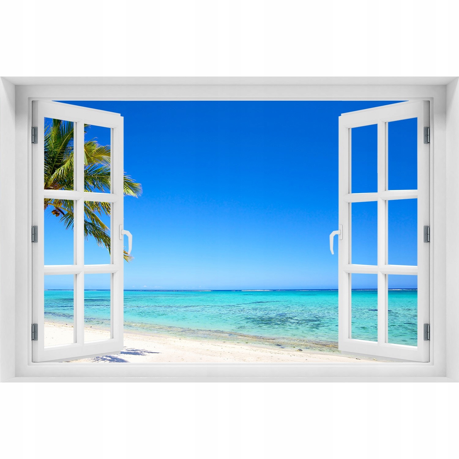 

Naklejka Fototapeta 3D Okno widok Tropikalna plaża