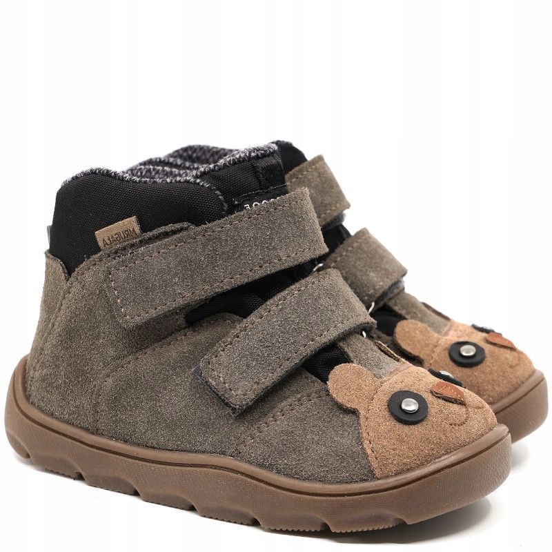 Mrugała Neko 6124/6-82 Bear Grey trzewiki barefoot dziecięce ocieplane 25