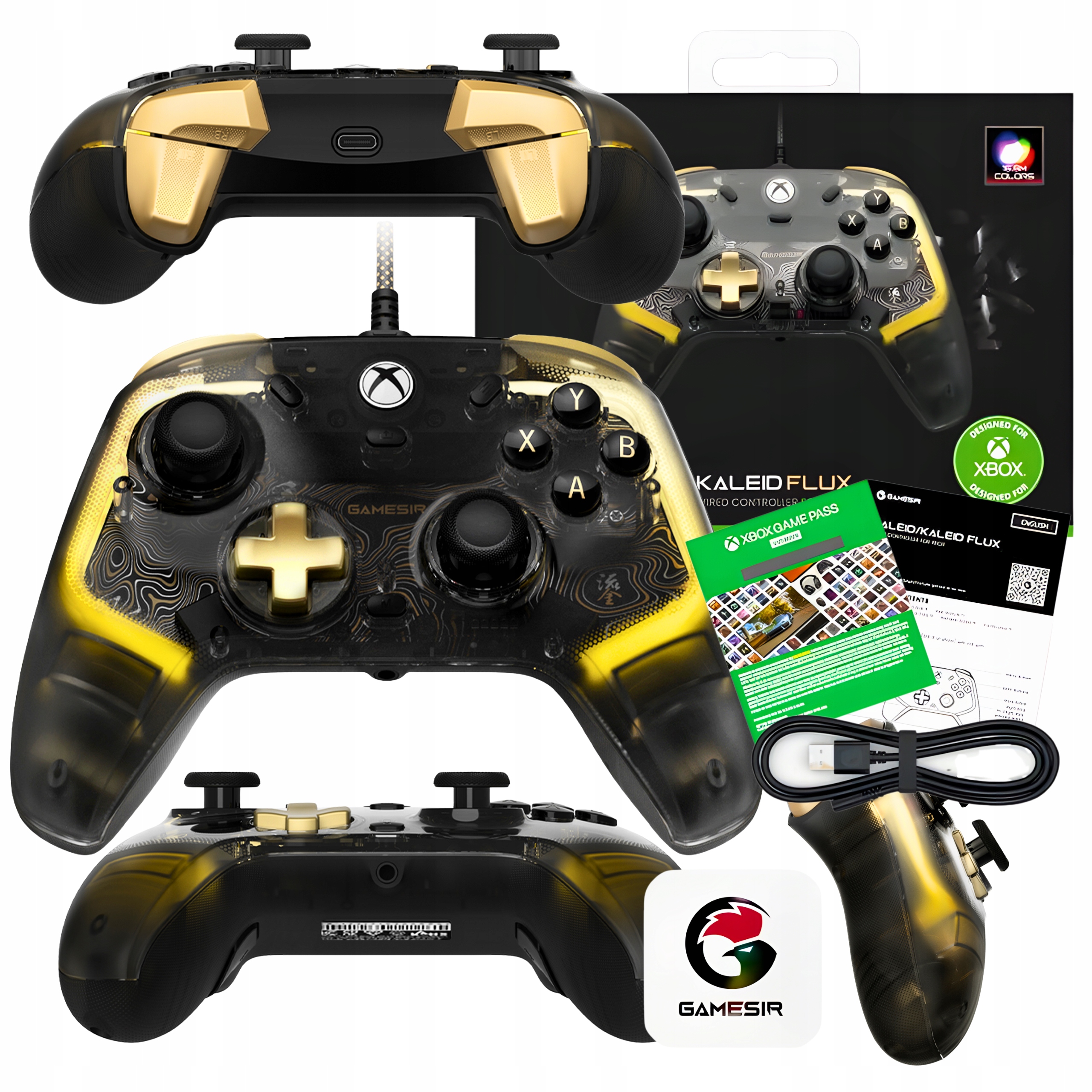 Kabelový ovladač GameSir K1 Flux Xbox Pc Steam Usb-c 3M mini jack 3.5 mm