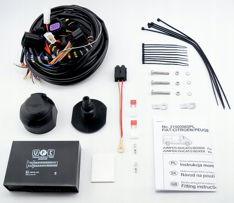 Wiązka dedykowana haka 13-pin do Fiat Ducato L1 L2 L3 L4 L5 Furgon 11-21 Stan opakowania oryginalne