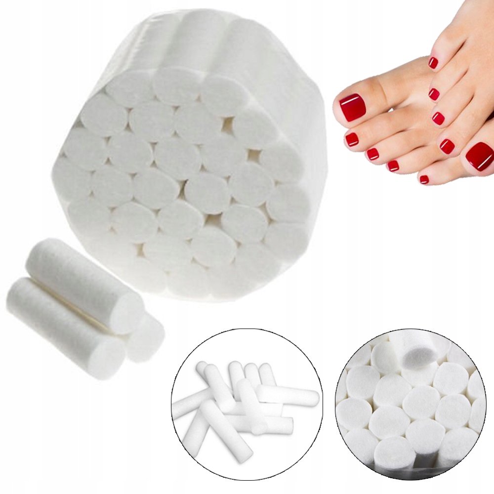 50x Separator Do Paznokci Wałeczek Wałek Bawełniany Wata Celuloza 8mm