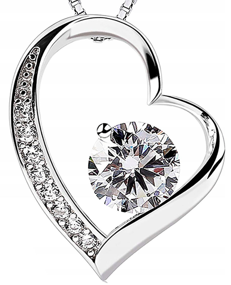 Stříbrný náhrdelník 925 s přívěskem Srdce Zirkony jako Dárek pro ženu