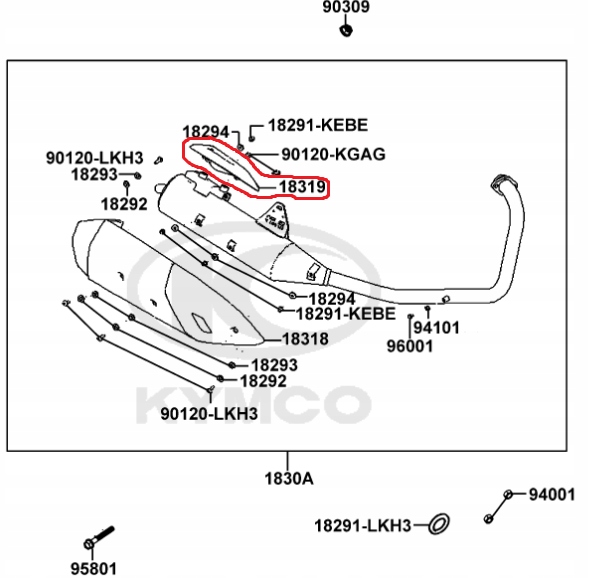 Верхня кришка глушника Kymco CK 1 125cc OEM!