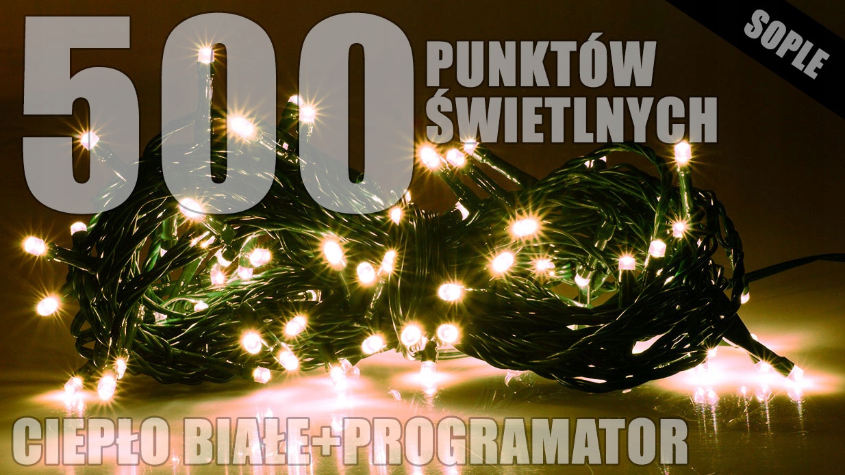 Vianočné osvetlenie na stromček cencúle 500 svetiel teplá biela RumLuxLZS-ECO-LED