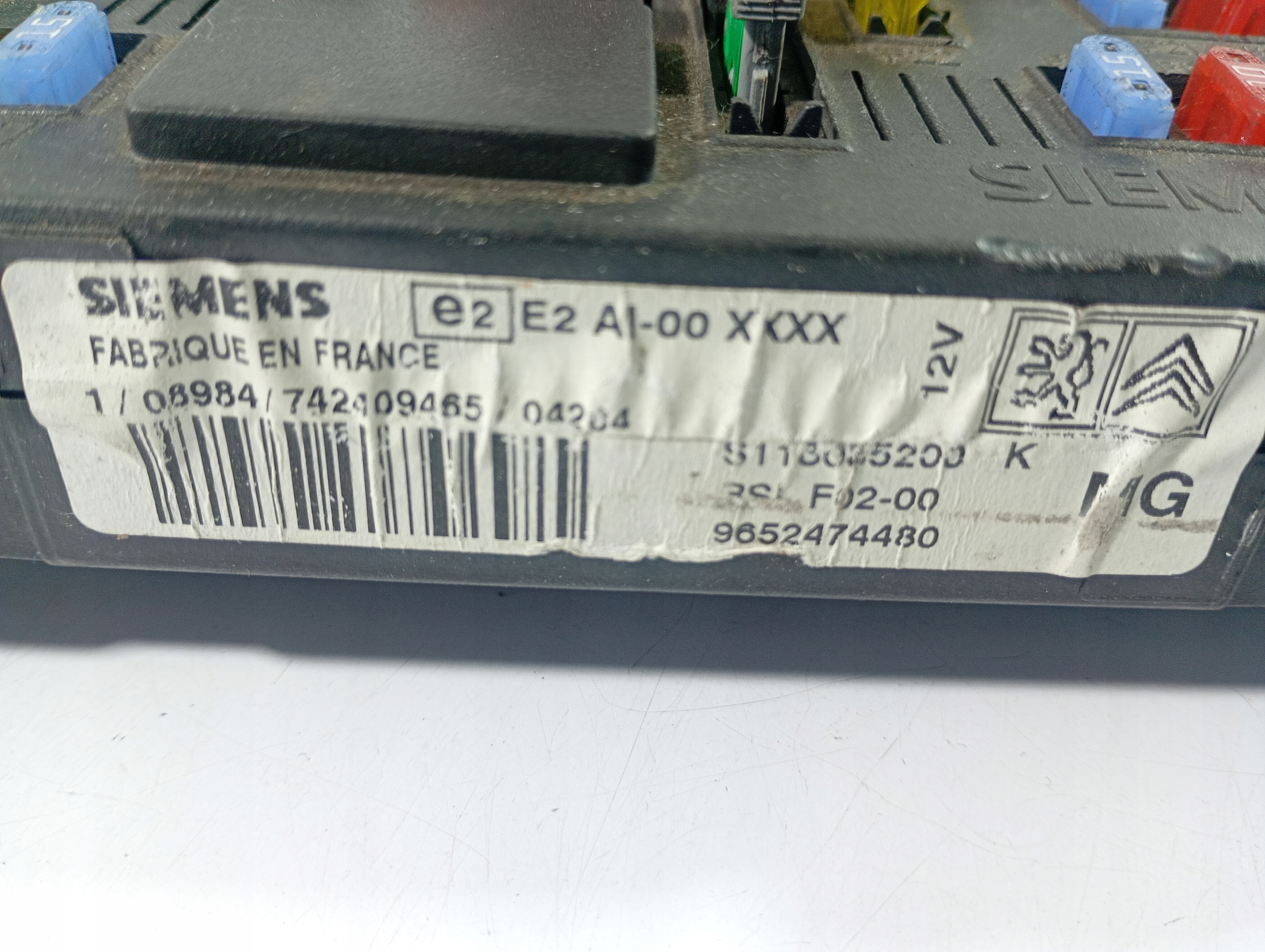 Module Module fusibles OE 9652474480 Citroen C2 03-17