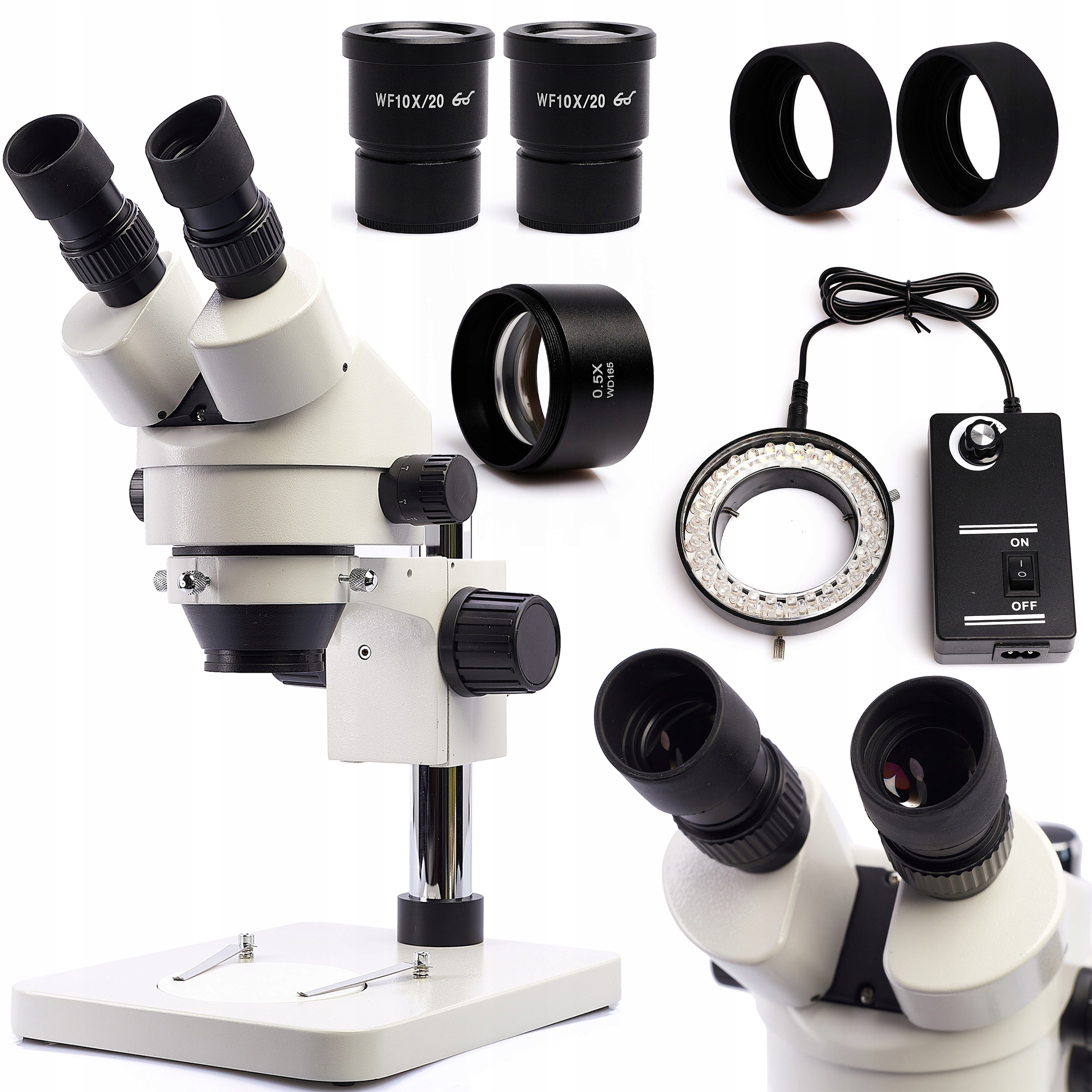 Stereoskopický mikroskop Techrebal 10F Binokular 7-45x Led Barlow 0.5x