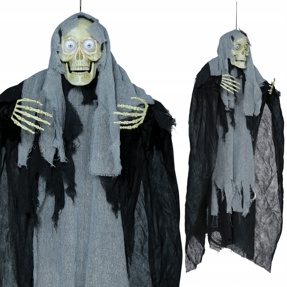 Kostra Kostlivec Závěsný přízrak Interaktivní dekorace na Halloween 120 cm