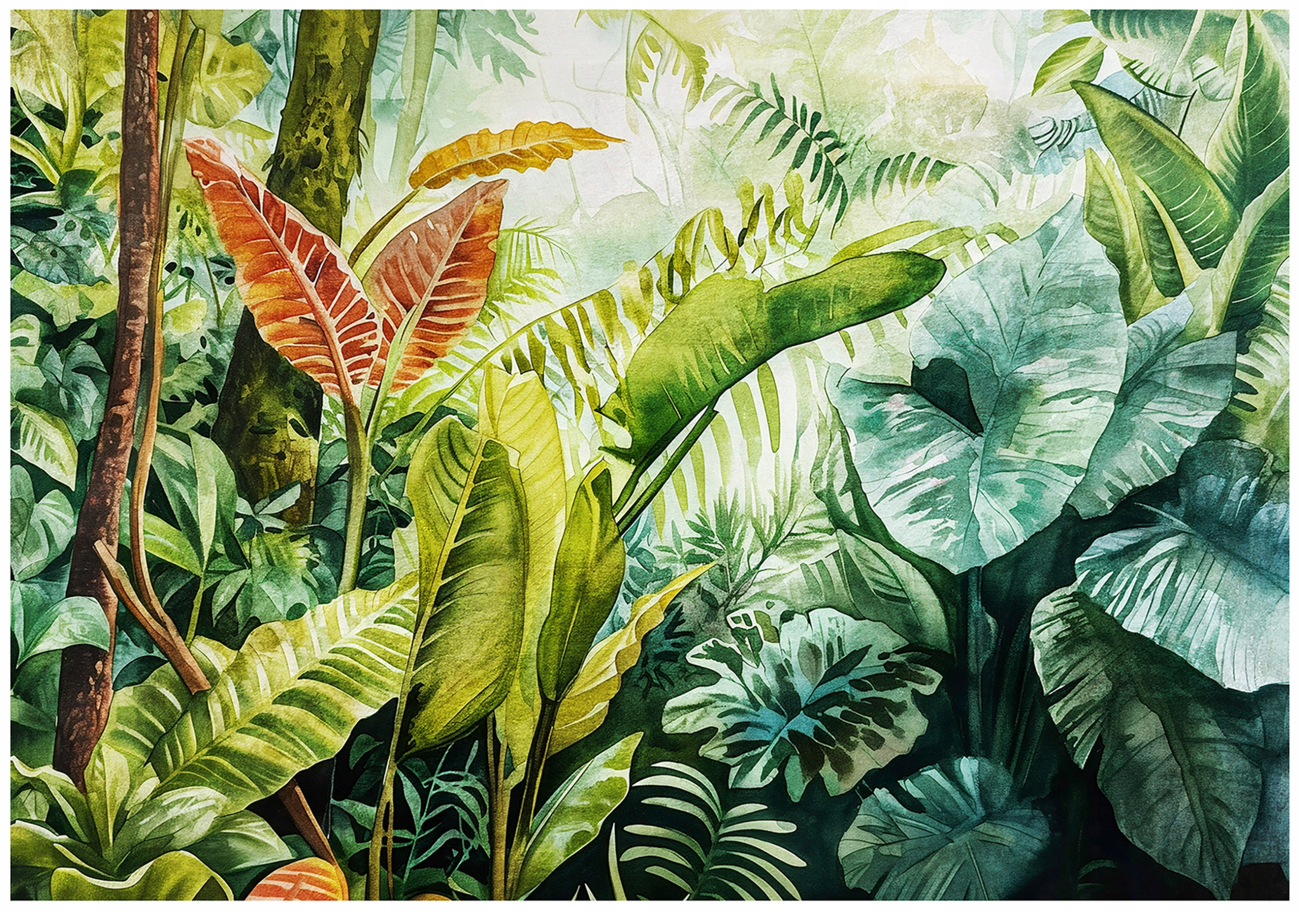 Vinylová Strukturovaná Fototapeta Džungle Listy Zelená Příroda 368x254