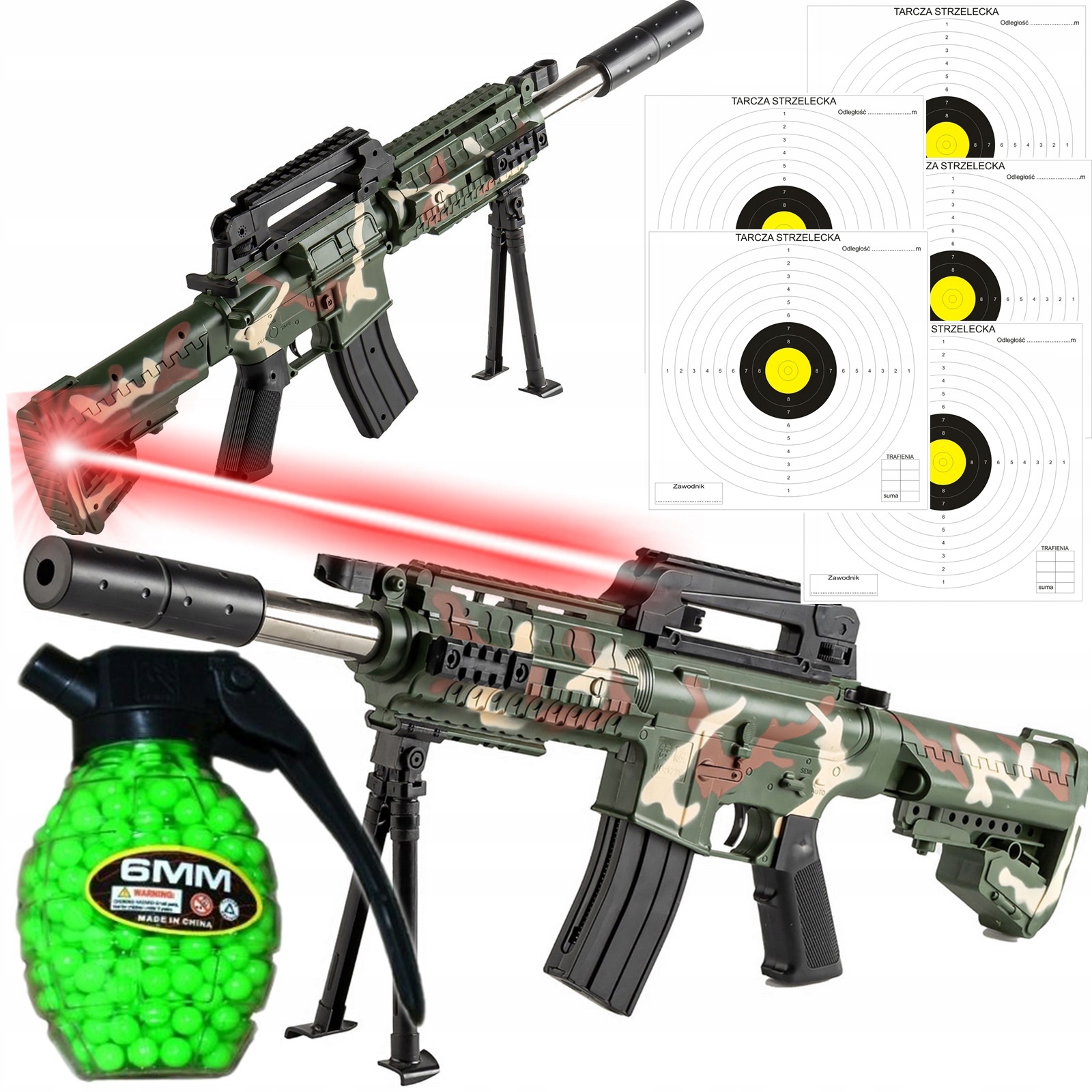 

Wielki Karabin Pistolet KW1239 Kulki Laser