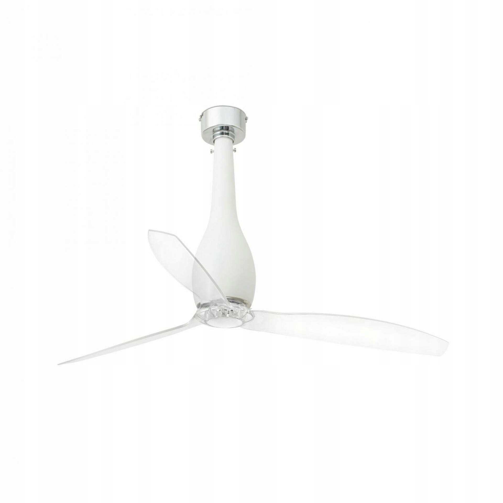 Stropný ventilátor Faro Eterfan biely/transparentný, DC motor, Ø128 cm