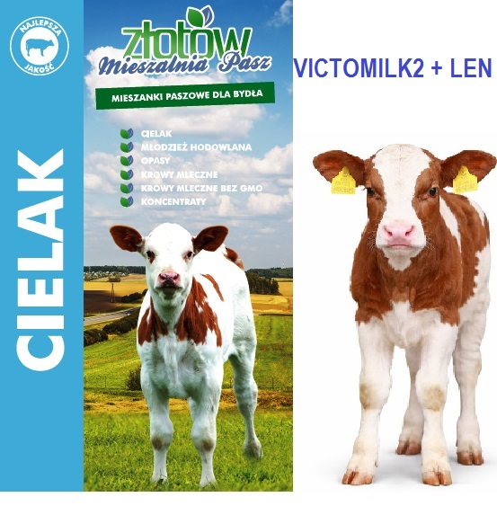 Mleko dla cieląt Victomilk 2+ Len mlekozastępczy na 2 okres odchowu 20 kg
