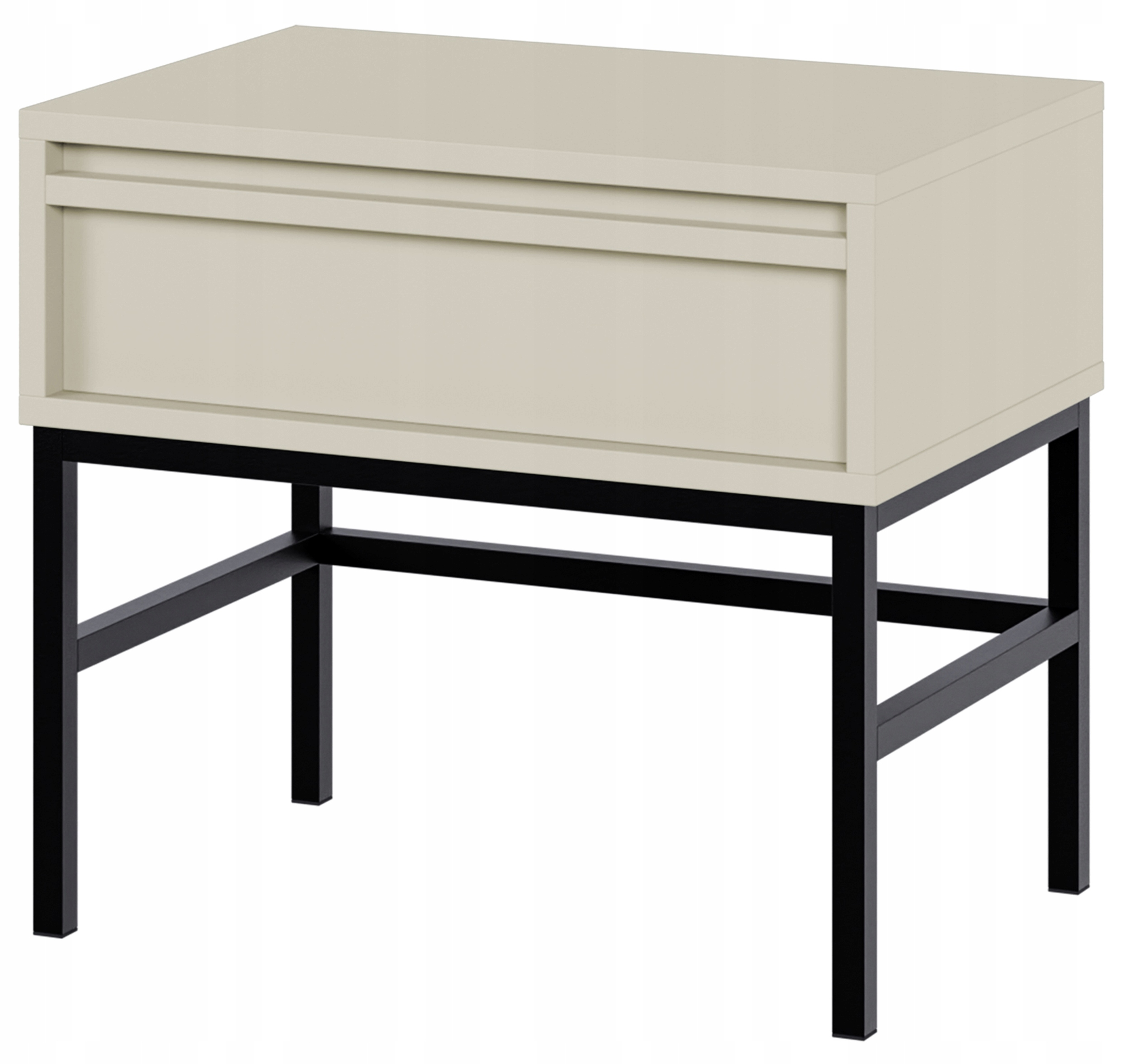 Noční stolek Evo se zásuvkou a roštem 50 cm Šedá béžová