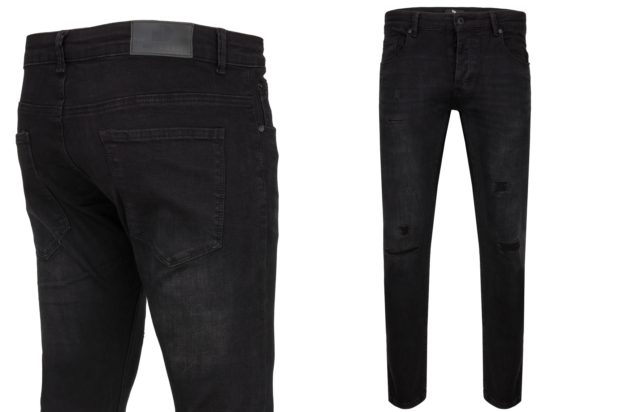 Pánské Džínové Kalhoty Černé S Dírami Slim: 32