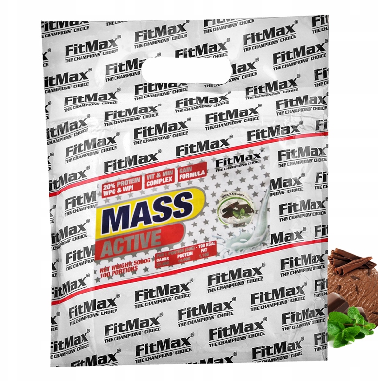 Gainer Mass Active čokoládovo-mátový FitMax 5000 g 5000 ml