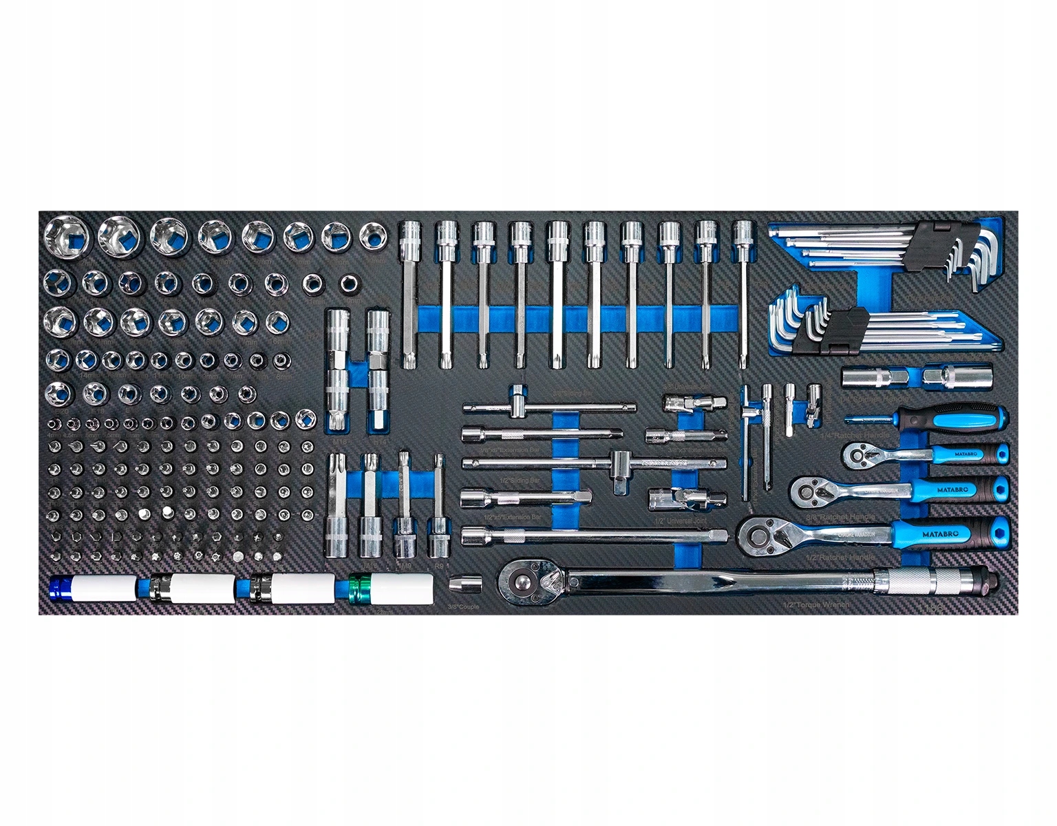 MB-TCI-601, Vložka do dielenského vozíka XL sada nástrčných kľúčov (1/4"), 6,