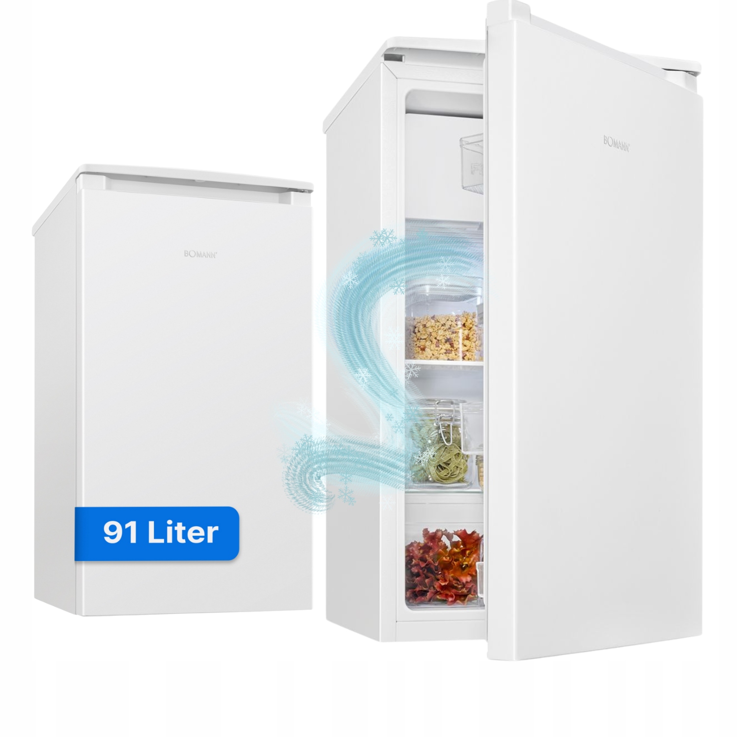 Mała Lodówka Podblatowa Chłodziarko-zamrażarka Hotelowa 91L Bomann Ks