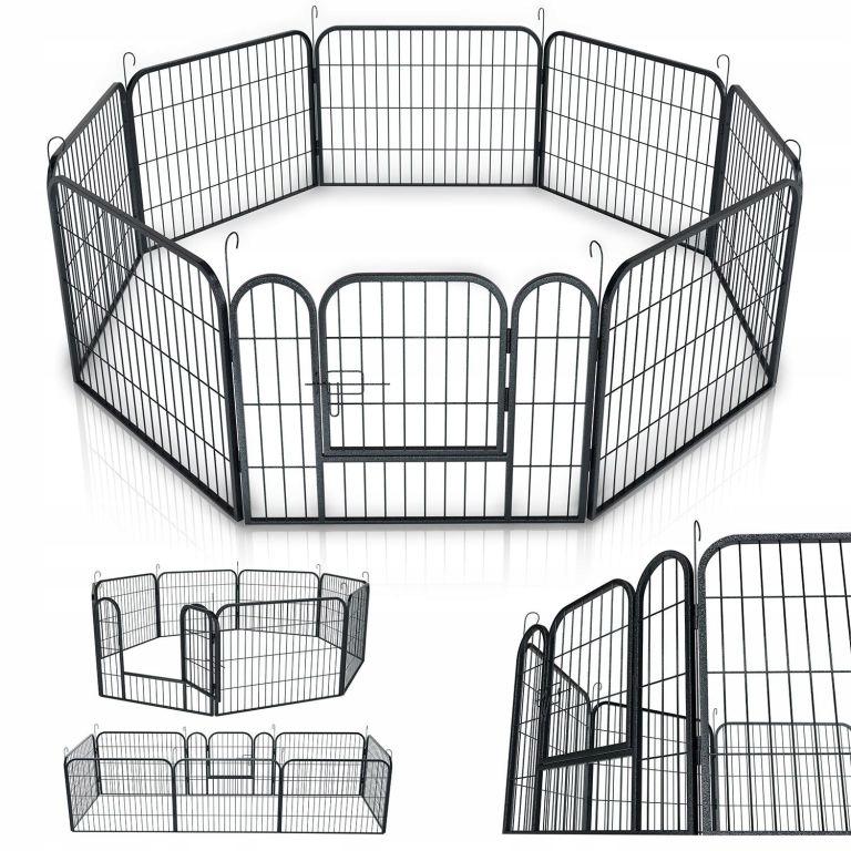 Kovová ohrádka pro štěňata a malá zvířata 160x160x60 cm