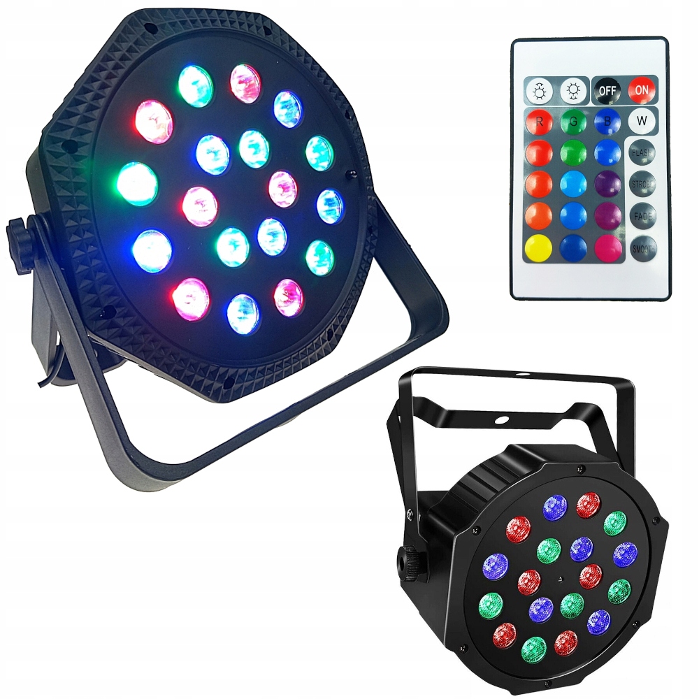 PROJEKTOR LED RGB KOLOROFON 18 LED PROJEKTOR LASEROWY LAMPA RGB + PILOT