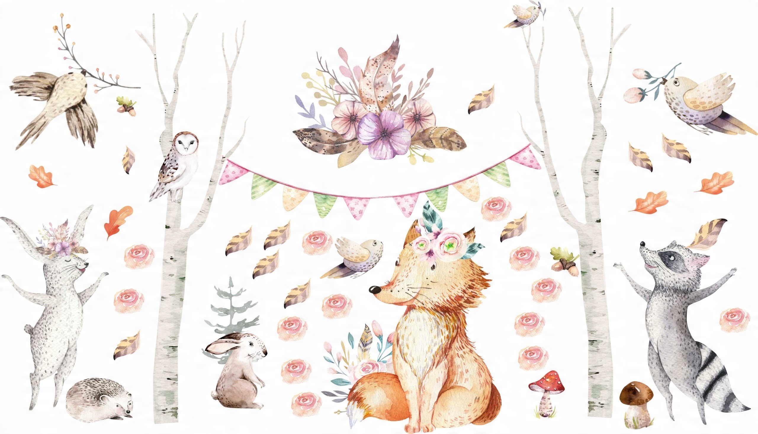 

Naklejka na ściane Las Zwierzątka Lisek Lis Boho