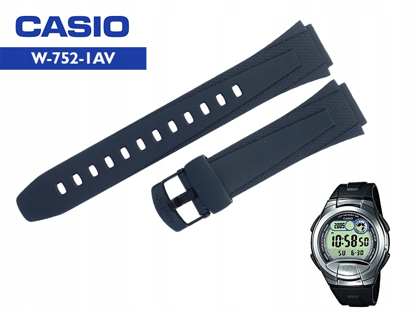PASEK DO ZEGARKA CASIO W-752 W-753 W-755 CZARNY