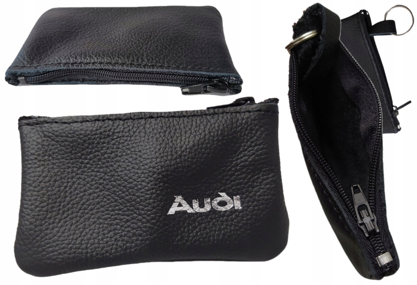 Etui skórzane na kluczyk z napisem Audi