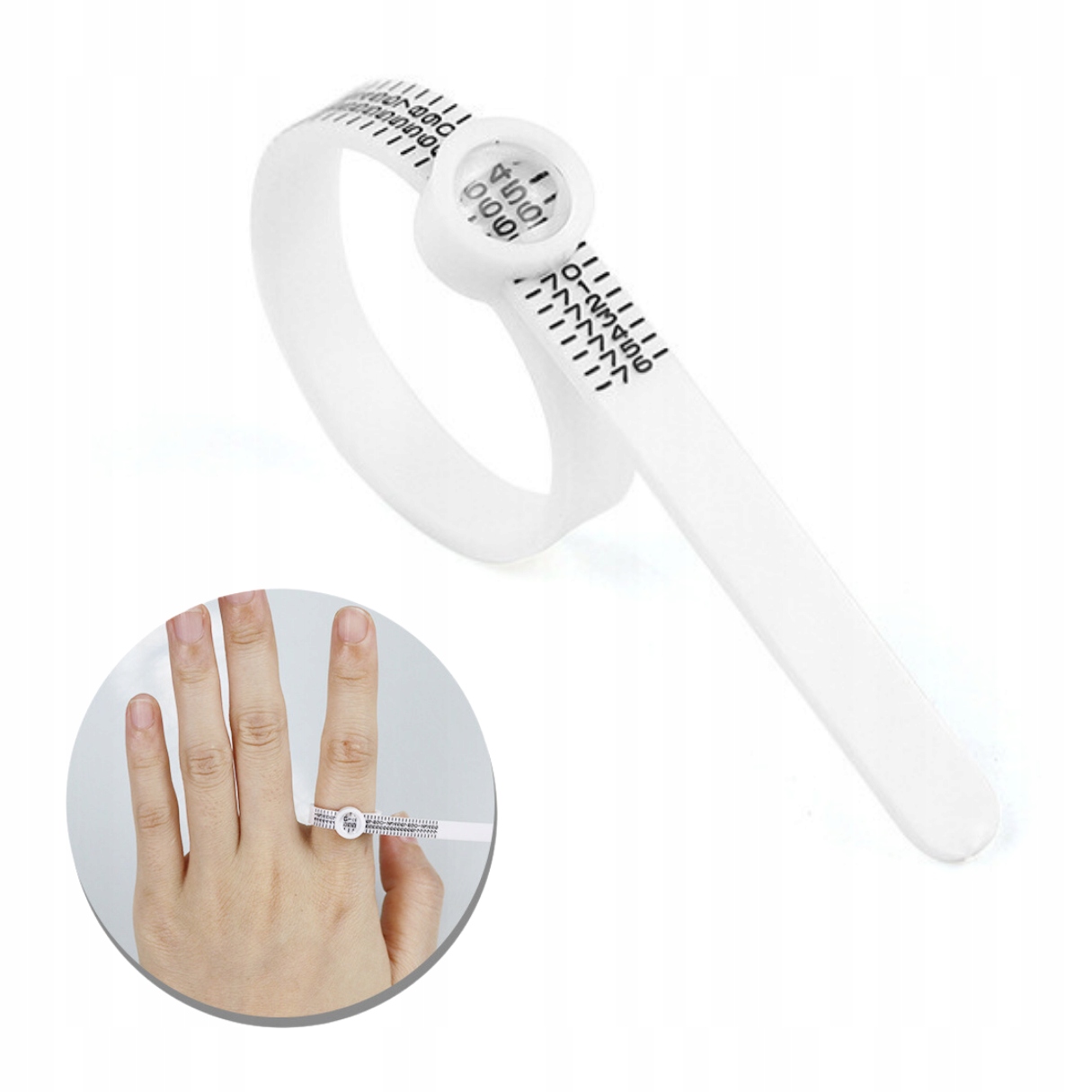 MOCNA MIARKA JUBILERSKA NA PALEC MULTISIZER DO PIERŚCIONKA OBRĄCZKI MIARA Rozmiar/Średnica wew. (mm) regulowany