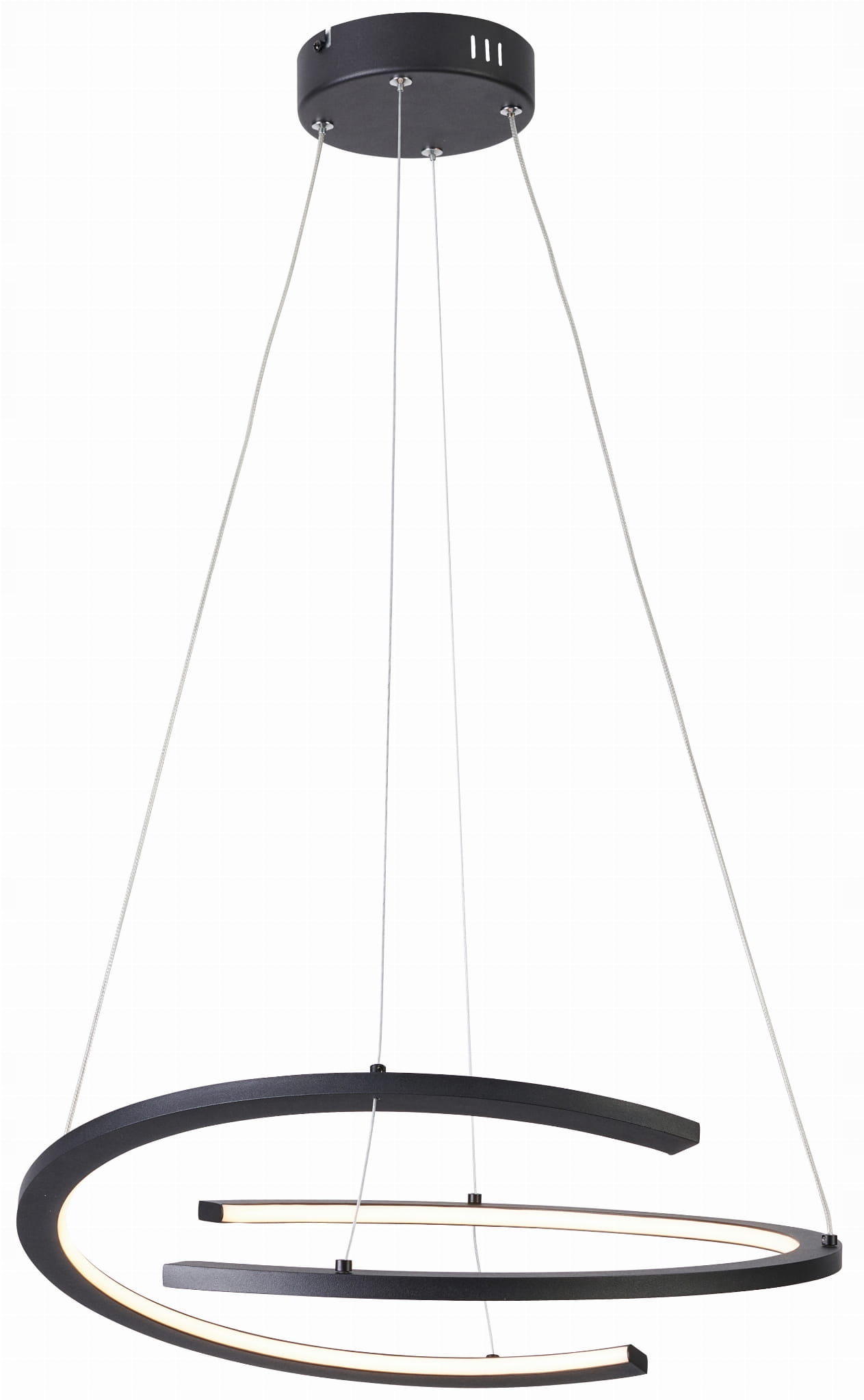 Závesná lampa s dvoma polkruhmi nad pohovku konferenčný stolík Ancor Led, čierna